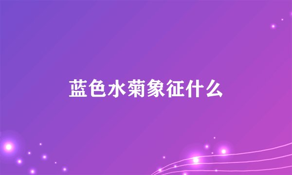 蓝色水菊象征什么