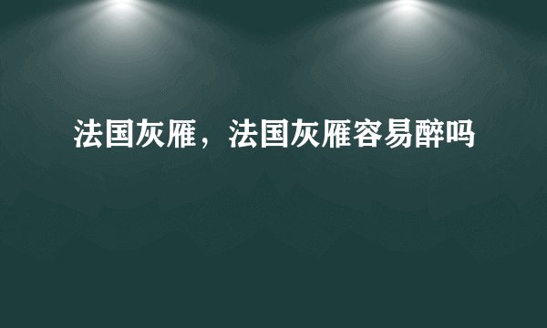 法国灰雁,法国灰雁容易醉吗