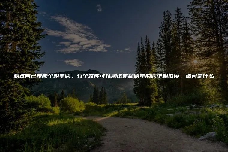 测试自己像哪个明星脸,有个软件可以测试你和明星的脸型相似度,请问是什么