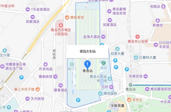 青岛火车站在哪个位置？