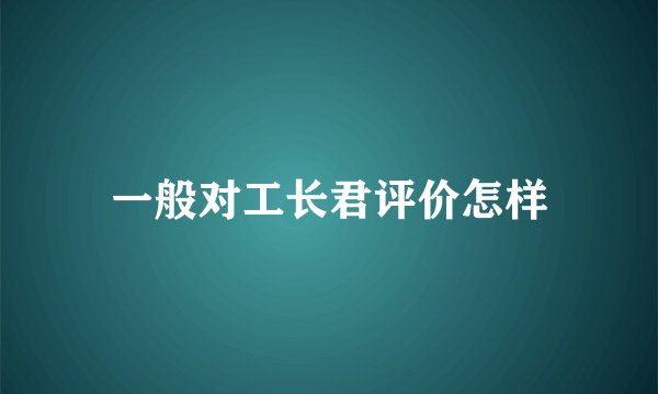 一般对工长君评价怎样