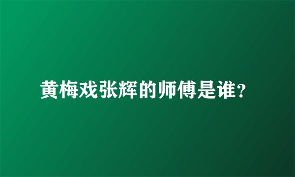 黄梅戏张辉的师傅是谁？