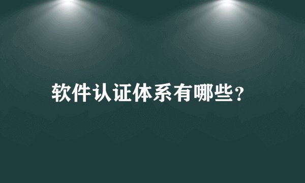 软件认证体系有哪些？