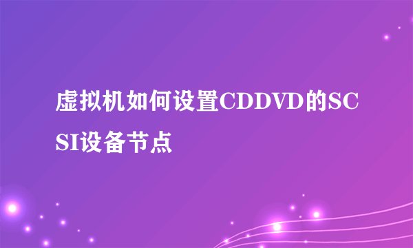 虚拟机如何设置CDDVD的SCSI设备节点