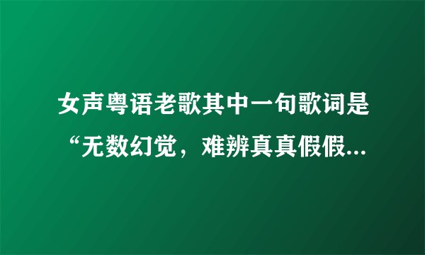 女声粤语老歌其中一句歌词是“无数幻觉,难辨真真假假”什么歌名?