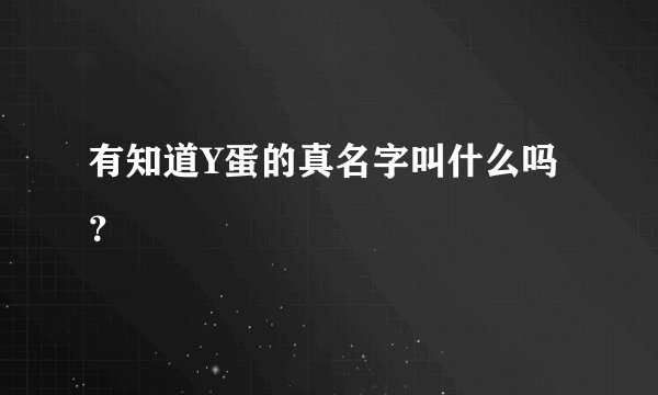 有知道Y蛋的真名字叫什么吗？