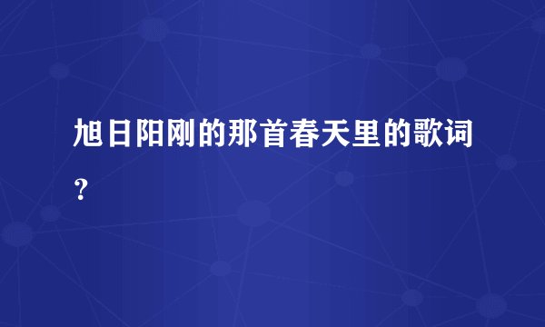 旭日阳刚的那首春天里的歌词？