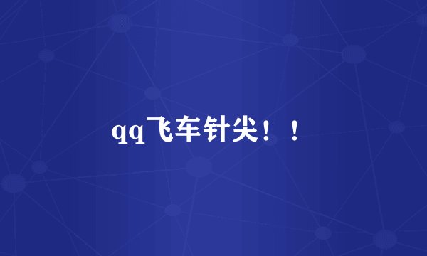 qq飞车针尖！！