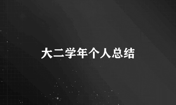 大二学年个人总结