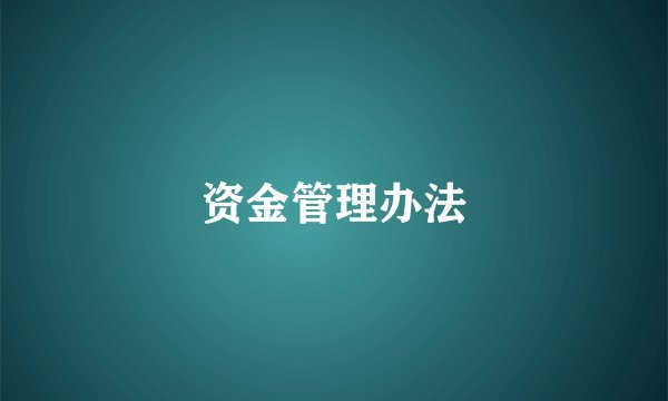 资金管理办法