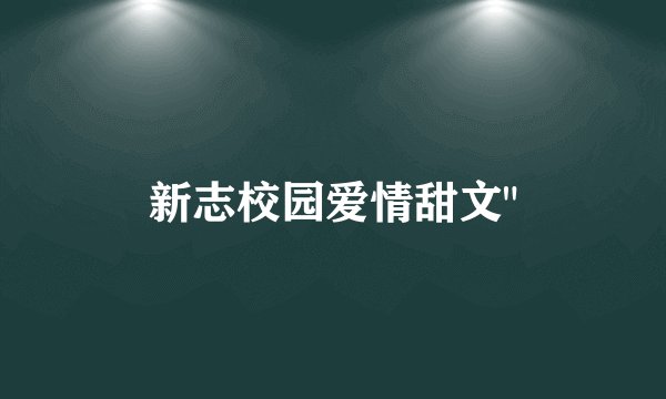 新志校园爱情甜文