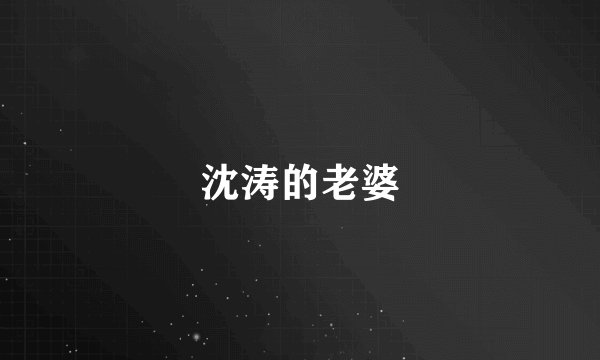 沈涛的老婆