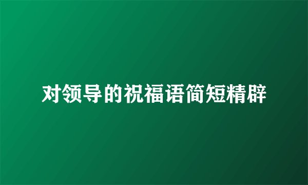 对领导的祝福语简短精辟