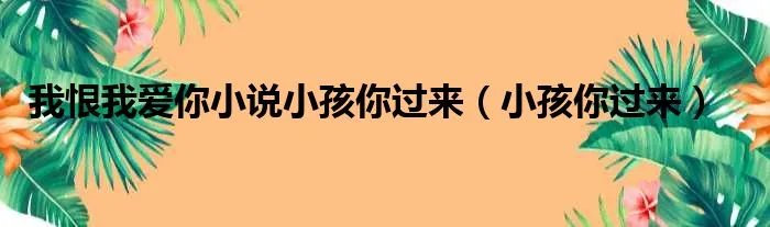 我恨我爱你小说小孩你过来（小孩你过来）