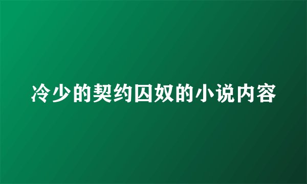 冷少的契约囚奴的小说内容