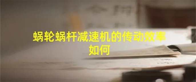 蜗轮蜗杆减速机的传动效率如何