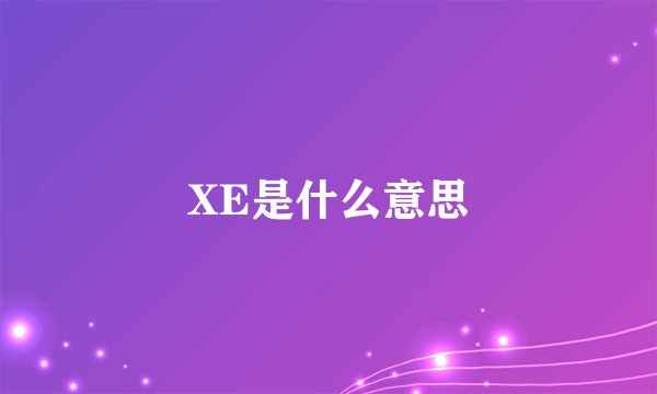 XE是什么意思