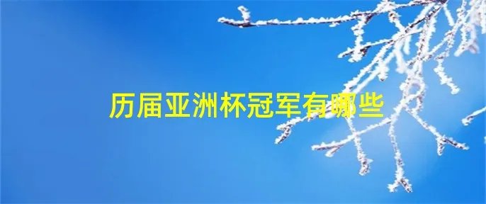 历届亚洲杯冠军有哪些