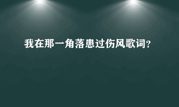 我在那一角落患过伤风歌词？