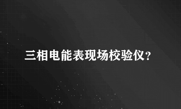 三相电能表现场校验仪？