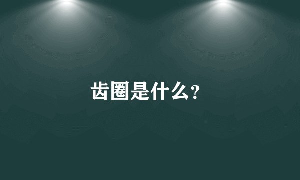 齿圈是什么？