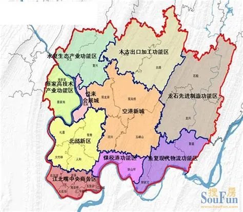 两江新区地图,重庆两江新区城市地标地图