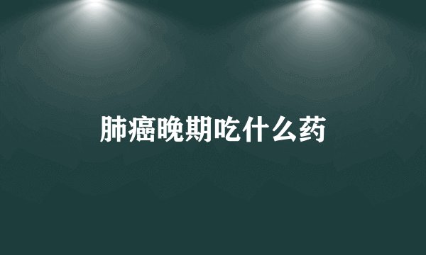 肺癌晚期吃什么药