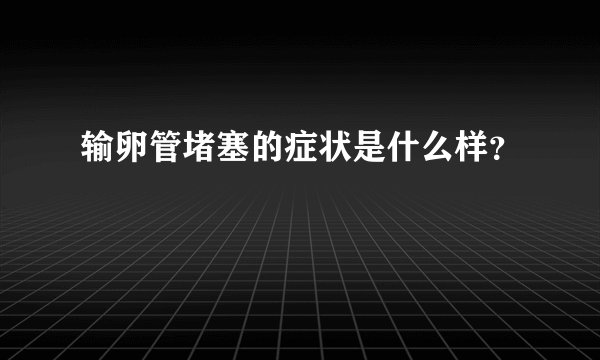 输卵管堵塞的症状是什么样？