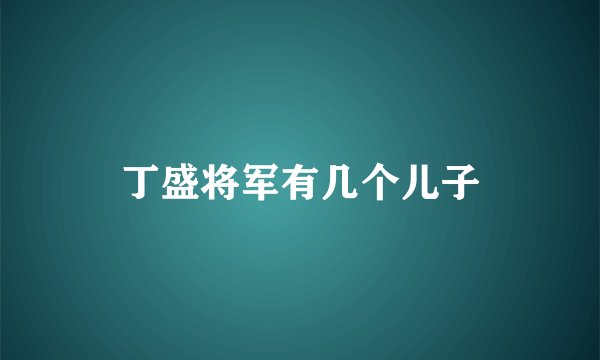丁盛将军有几个儿子