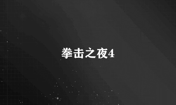 拳击之夜4