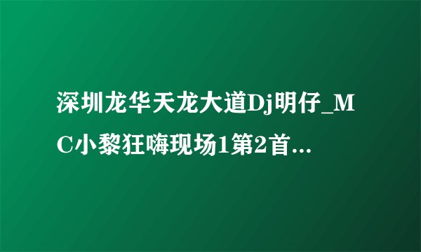 深圳龙华天龙大道Dj明仔_MC小黎狂嗨现场1第2首歌的歌名，也就是“来生不分手”后面的那首？