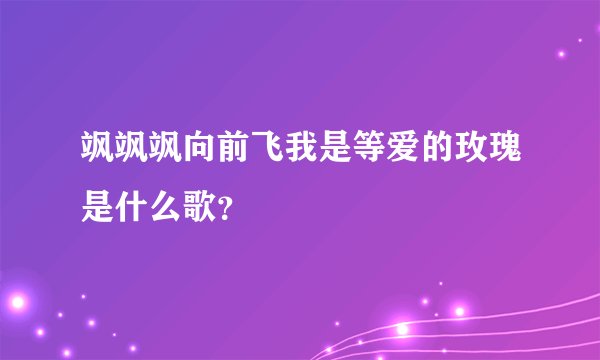 飒飒飒向前飞我是等爱的玫瑰是什么歌？
