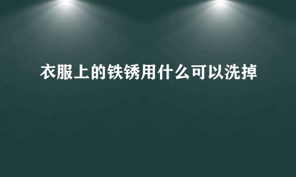 衣服上的铁锈用什么可以洗掉