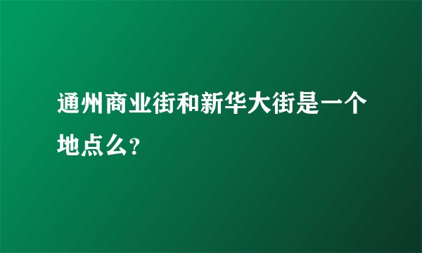 通州商业街和新华大街是一个地点么？