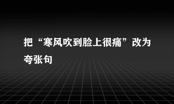 把“寒风吹到脸上很痛”改为夸张句