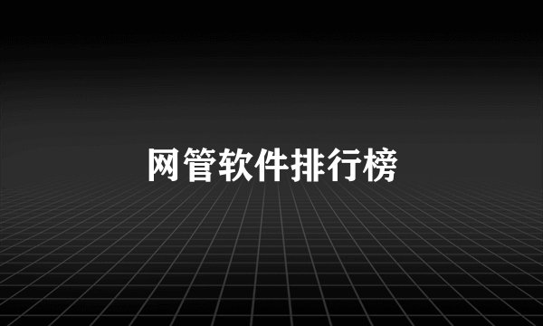 网管软件排行榜