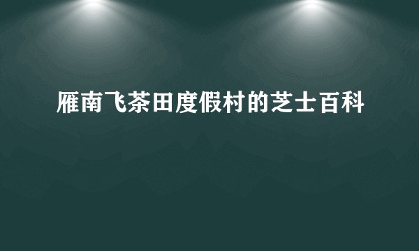 雁南飞茶田度假村的芝士百科