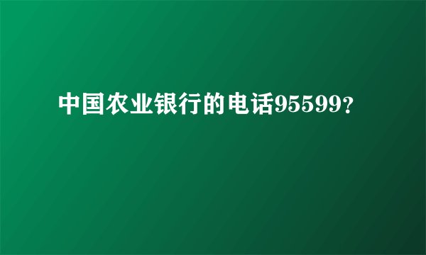 中国农业银行的电话95599？
