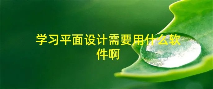 学习平面设计需要用什么软件啊