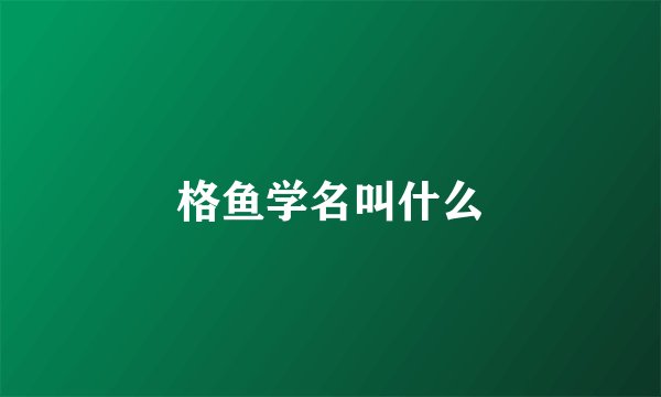 格鱼学名叫什么