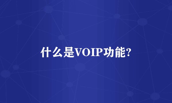 什么是VOIP功能?