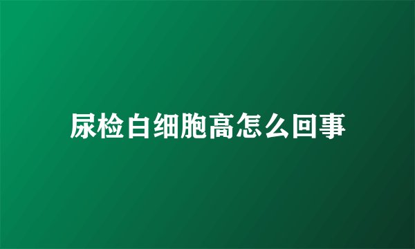 尿检白细胞高怎么回事