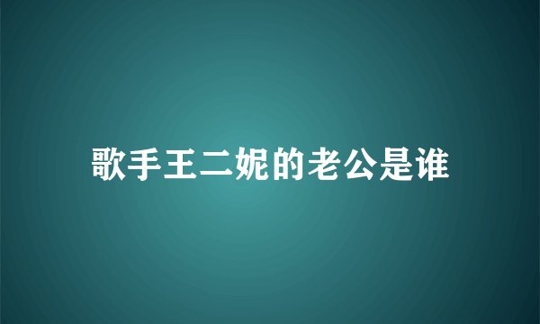 歌手王二妮的老公是谁
