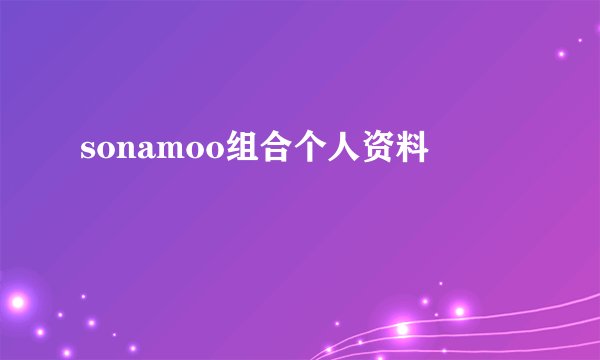 sonamoo组合个人资料