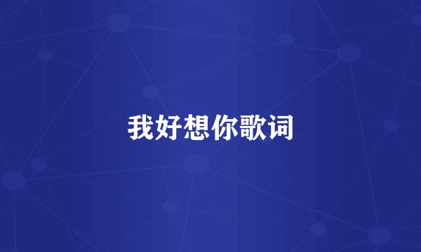 我好想你歌词