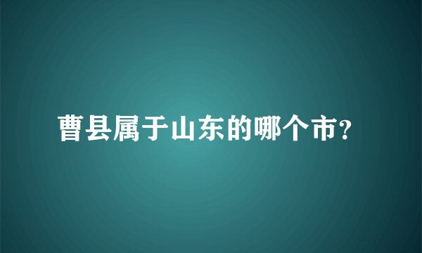 曹县属于山东的哪个市?