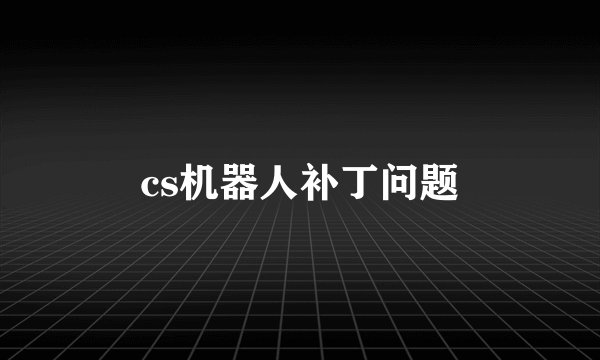 cs机器人补丁问题