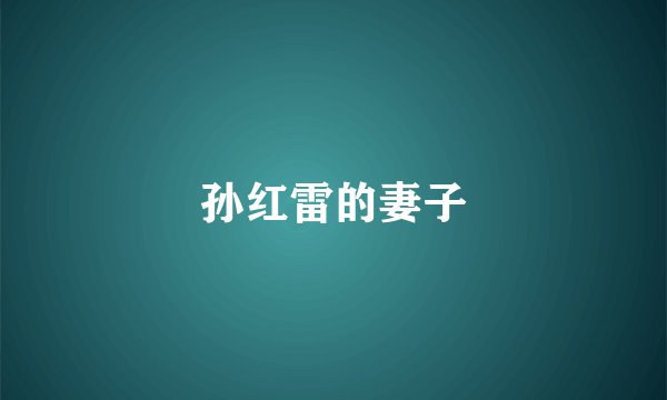 孙红雷的妻子