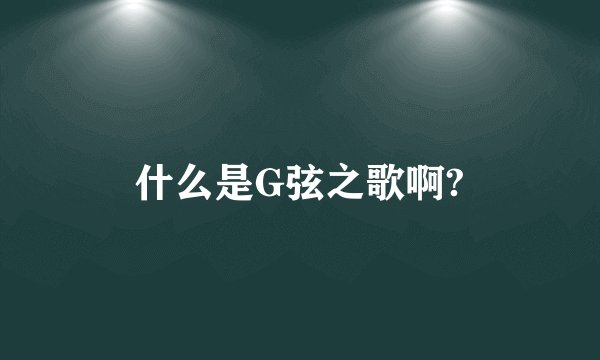 什么是G弦之歌啊?