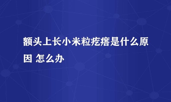 额头上长小米粒疙瘩是什么原因 怎么办